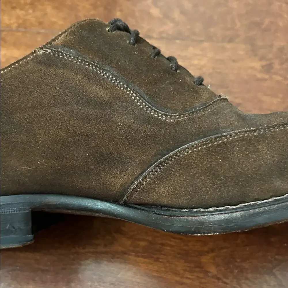 Mezlan Men's Ambrose Brown Suede Lace-Up Oxfords with a Tapered Toe, Size 9.5